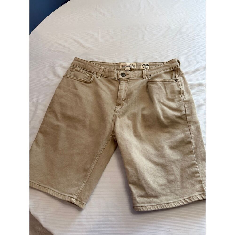 Fat Face Men’s Tan Denim Shorts Size 36 Length 10.5”